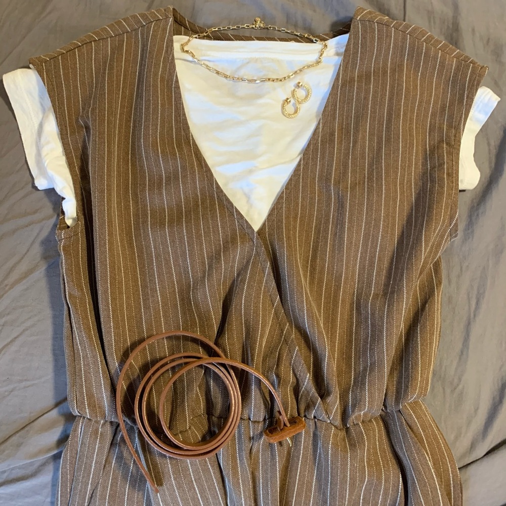 Brown Sleeveless Jumpsuit